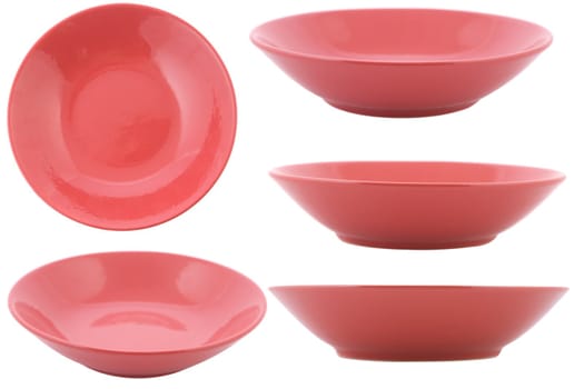 empty bowl, five point of view on white background