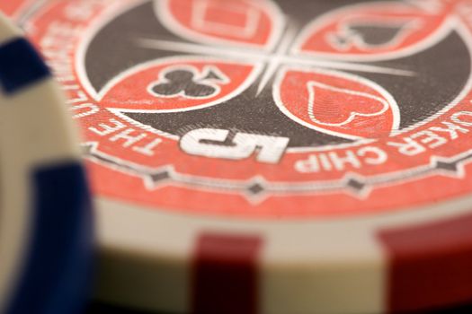 Macro shot of poker coin