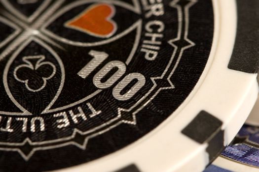 Macro shot of poker coin