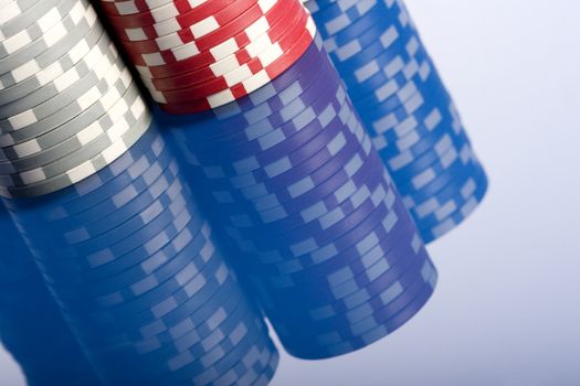 Macro shot of poker coins