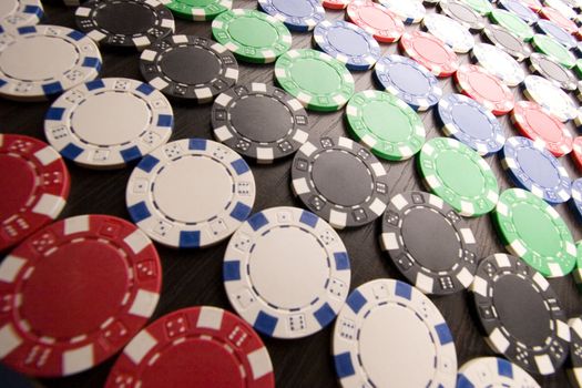 Macro shot of poker coins