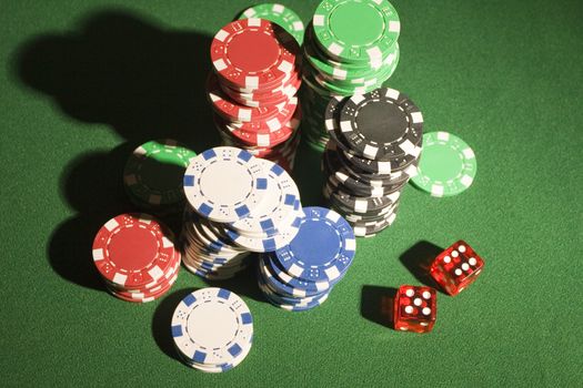 Close-up of gambling chips