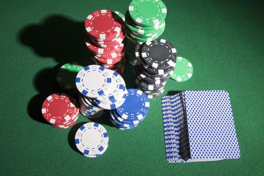 Close-up of gambling chips