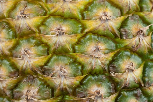 Detail take of the texture of a pineapple skin