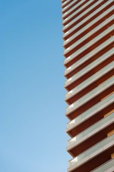 Architecture exterior, detail of a high rise skyscraper