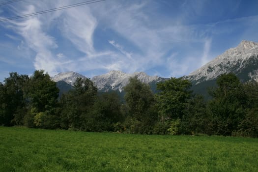 Mountains in Tyrol, beautiful cloud formation