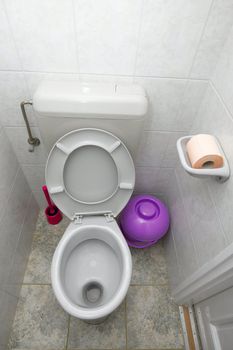 Bathroom interior with toilet