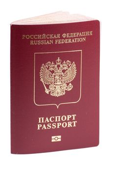Russian passport with microchip isolated on the white
