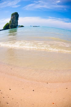 Sandy beach and turquoise sea, Krabi province, Thailand