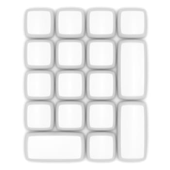 Topview of a blank white keypad