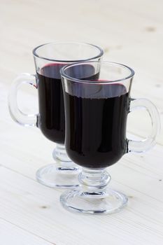 two glasses of hot wine