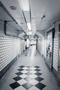 London underground tunnel in the tube station