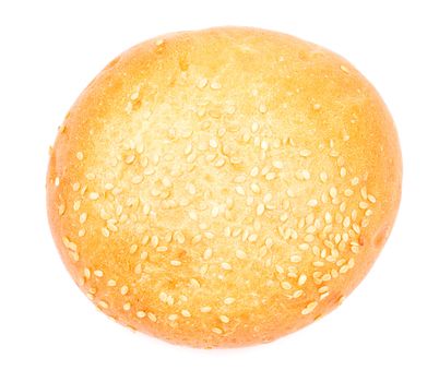 Bun with sesame isolated on the white background