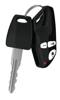 Car key and remote control isolated on a white background