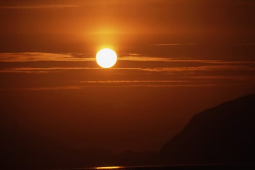Beautiful sunset/sunrise in mountain in norway