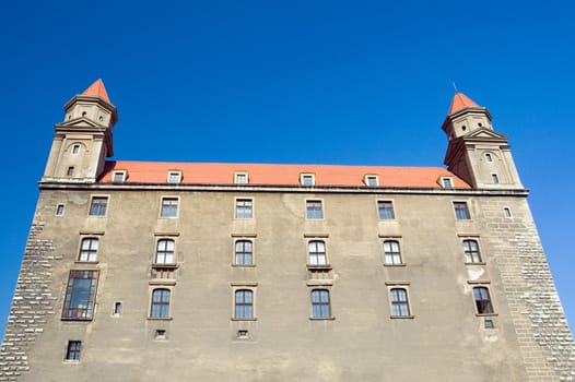 bratislava castle detail photo, the castle is situated in the centre of slovak capital city, bratislava