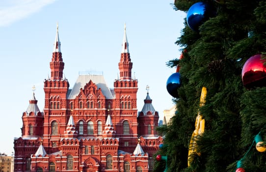 Detail of a Christmas tree from the Red Square - Moscow