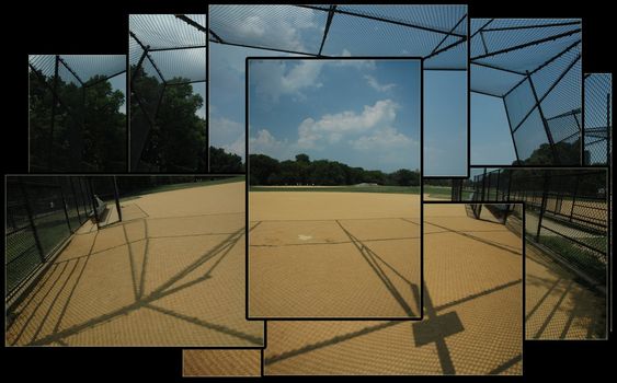 baseball field abstract composition from several pictures