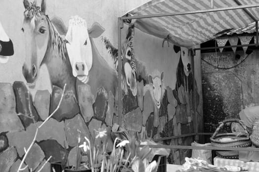 a mural at an irish farmers market