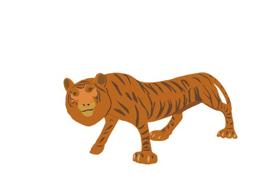 Illustration vector of tiger isolated on whited background