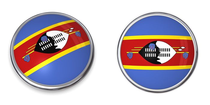 button style banner in 3D of Swaziland