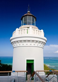 Cape San Juan lighthouse on north east corner of Puerto Rico near Cabo Rojo