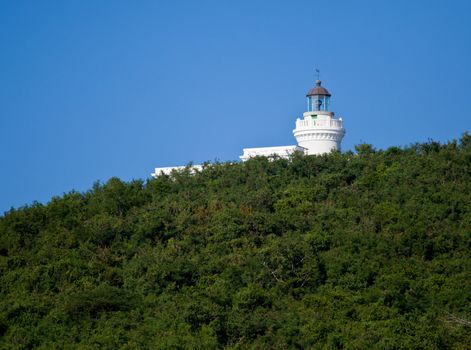 Cape San Juan lighthouse on north east corner of Puerto Rico near Cabo Rojo