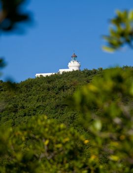 Cape San Juan lighthouse on north east corner of Puerto Rico near Cabo Rojo