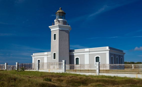 Los Morillos lighthouse on south west corner of Puerto Rico near Cabo Rojo