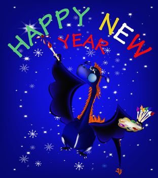 Dark blue dragon a symbol of new 2012 on east calendar