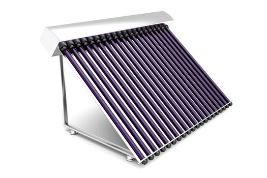 Solar water heater on white background