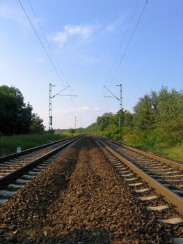 Railway track leading into the distance