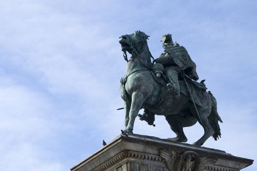 Vittorio Emanuele statue in Milan, Italy