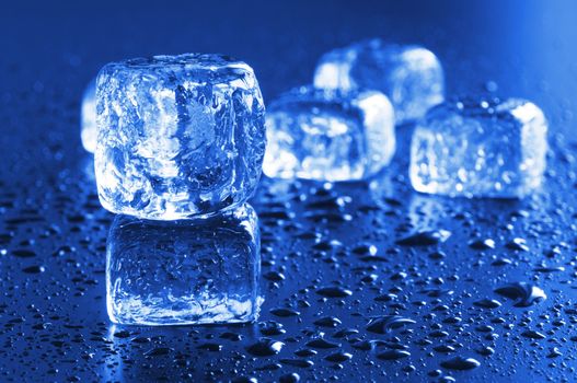 ice background with copyspace and water drops