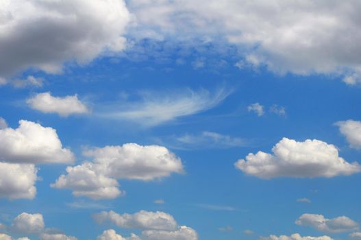 cloudy blue sky in summer with clouds can be used as background