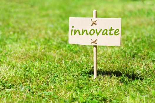 innovate concept with word on nature still life
