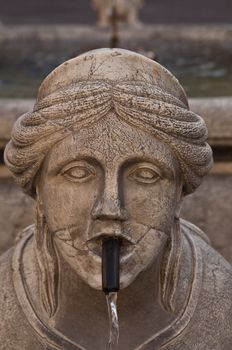 The Contarini fountain in the city of Bergamo, Italy