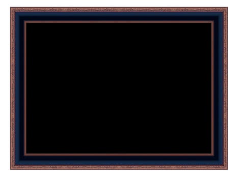 A large wooden frame - dark wood on white background