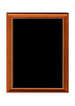 A large wooden frame - dark wood on white background