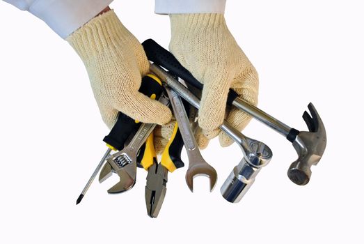 Working tools in man's hands