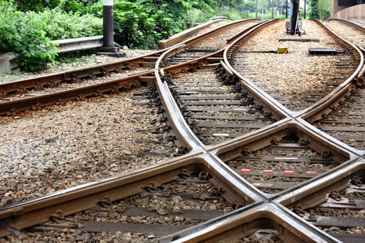 railway close up at day
