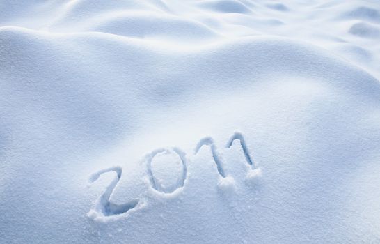 Year 2011 written in Snow