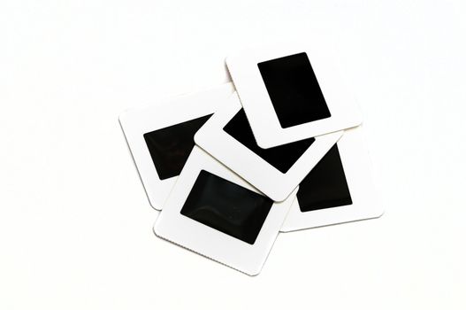 white film slides isolated on a white background
