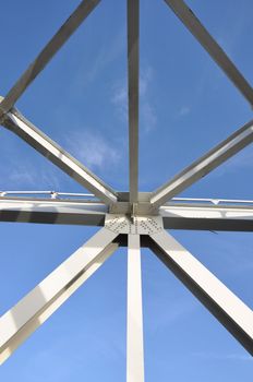 Metal abstracts of various bridges and ladders