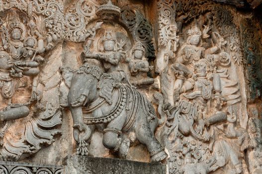 A section from the world famous hoysala architecture in India