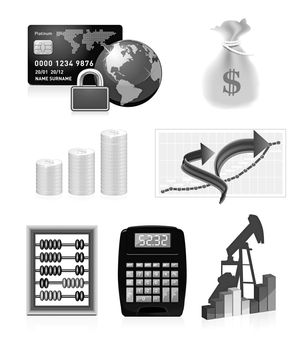 Business Icons teaser isolated on white background