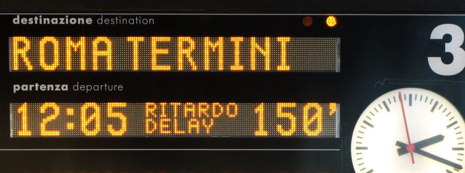 Timetable about train to Rome Termini, delay 150 minutes!