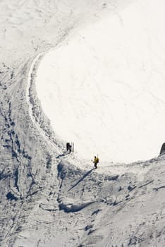 The Mont Blanc mountain range in Chamonix