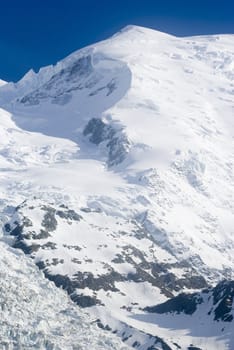 The Mont Blanc mountain range in Chamonix