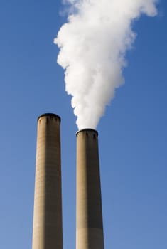 Smoking Industrial Chimney - portrait orientation